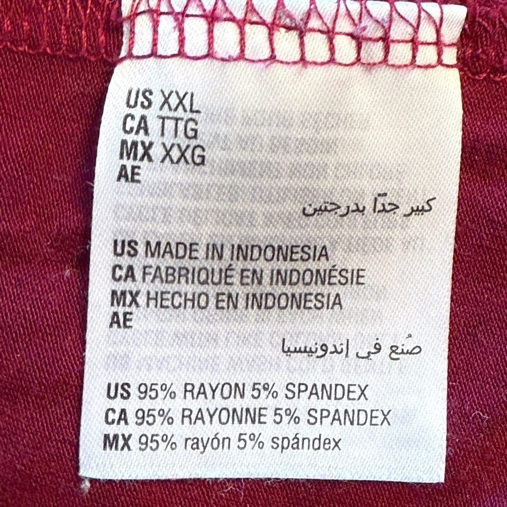 JM Collection Top Womens XXL Burgundy Black Geometric 3/4 Sleeve Tunic - Picture 5 of 12
